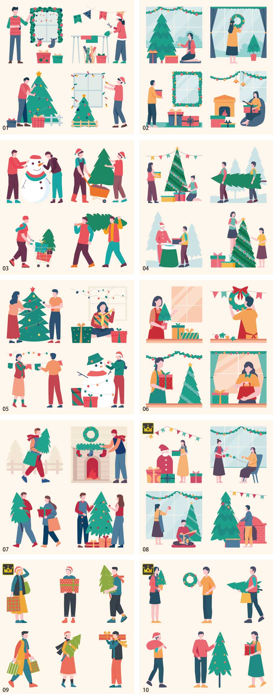Christmas preparation illustration collection