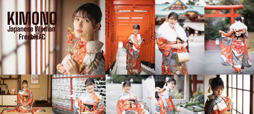 着物の日本人女性写真