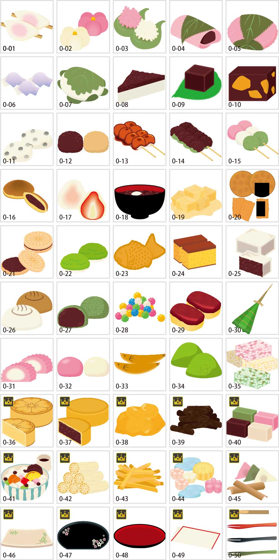Illustration of Japanese sweets