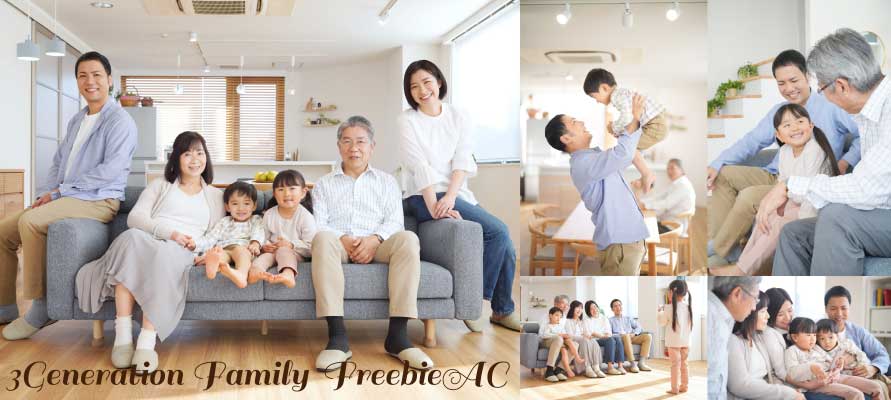 Japanese three-generation family photos