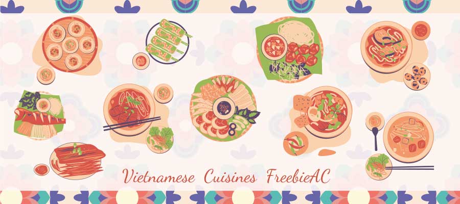 Vietnamese food illustration collection