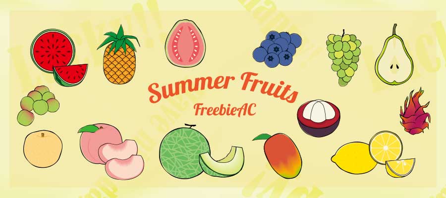 Summer fruit illustration