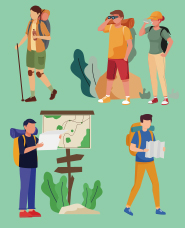 Trekking illustration collection