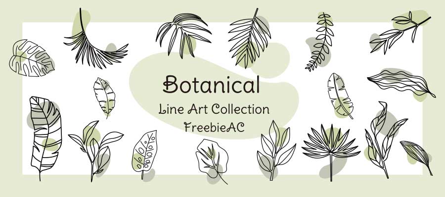 Botanical line art collection