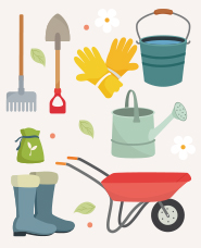 Gardening tools illustration collection