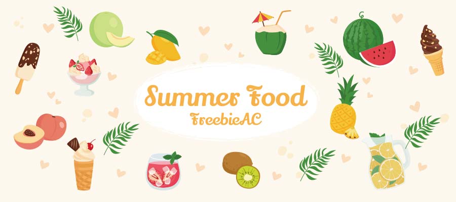 Summer food illustration collection