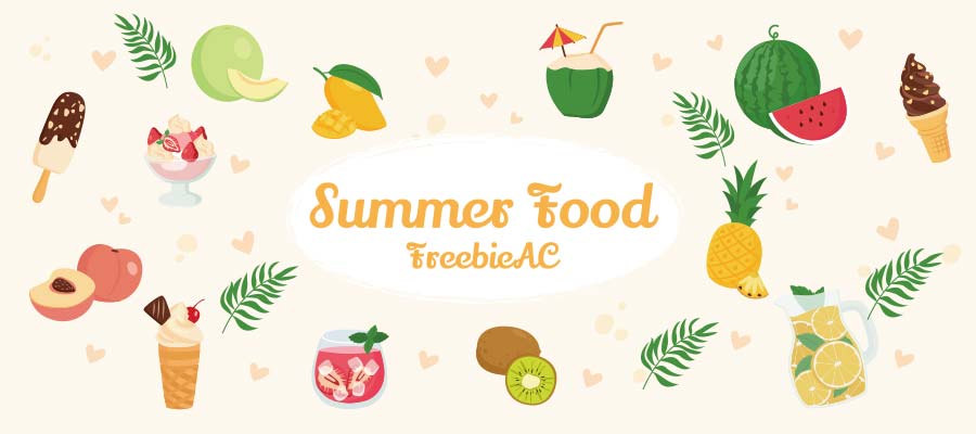 夏の食べ物イラストコレクション 無料素材ならフリービーac