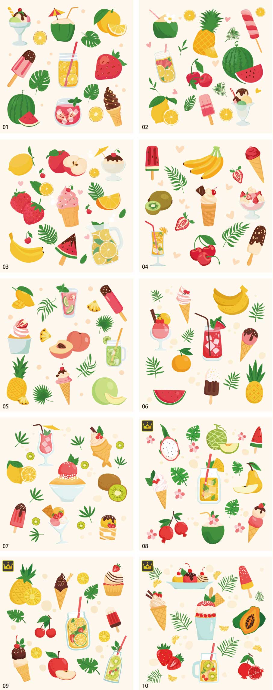 Bộ sưu tập minh họa thực phẩm mùa hè