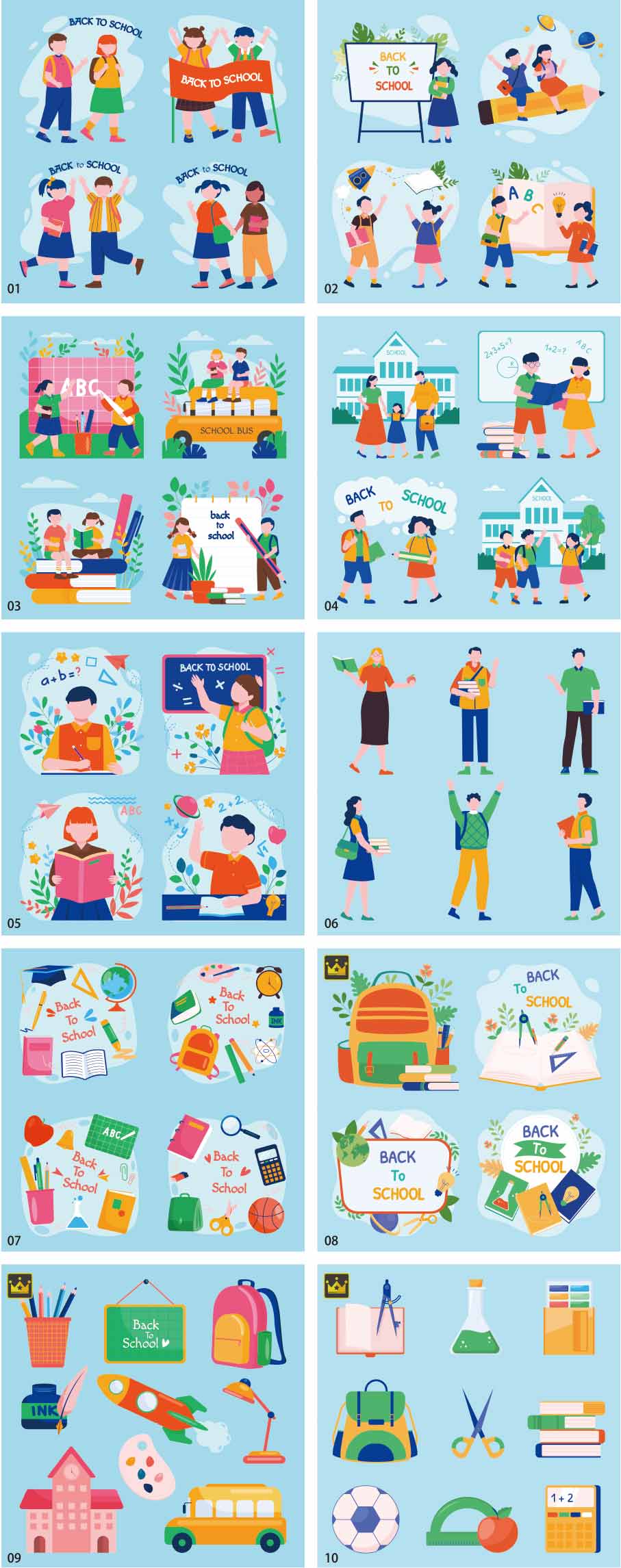 Back to school illustration collection