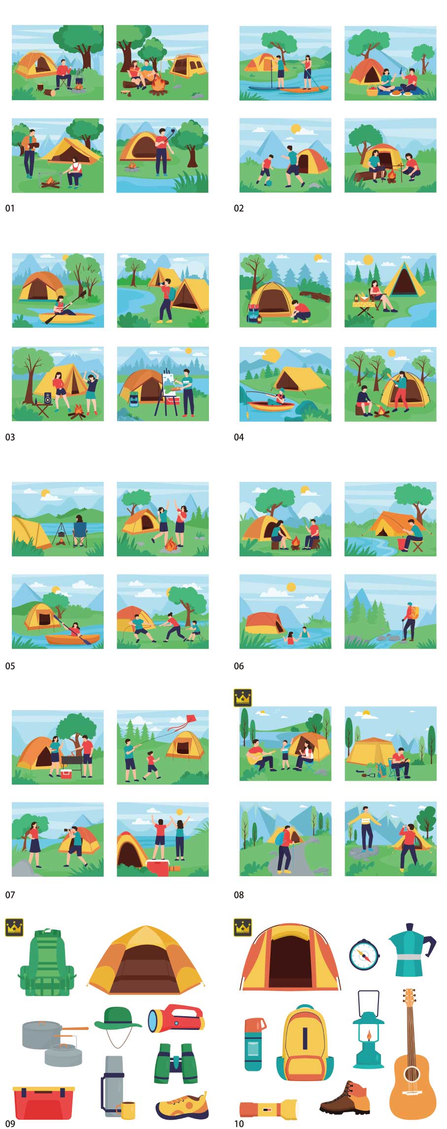 Camp illustration collection