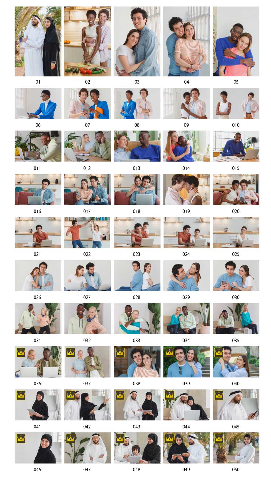 Photos of multicultural couples