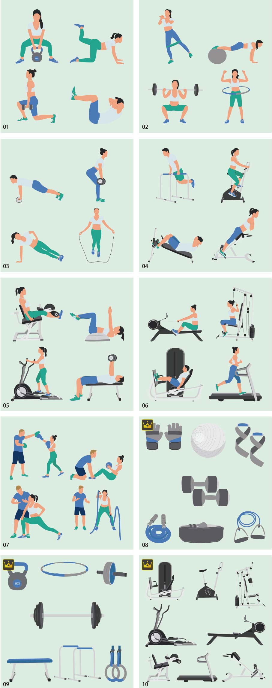 Fitness illustration collection