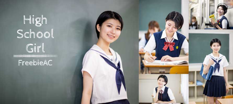 日本人女子学生の写真