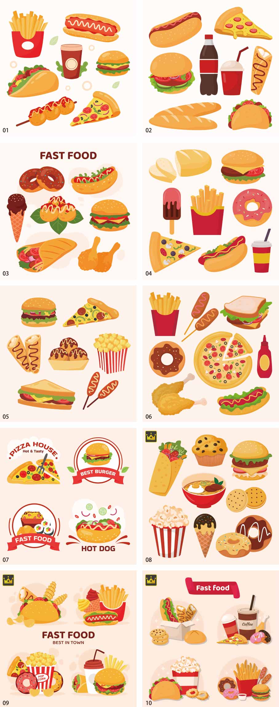 Bộ sưu tập minh họa thức ăn nhanh vol.2