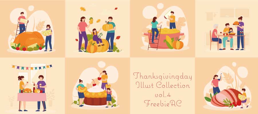 サンクスギビングデーイラストコレクション vol.4