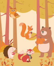 秋季動物插畫合集