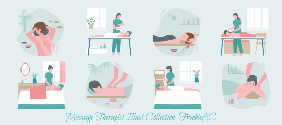 Massage therapist illustration collection