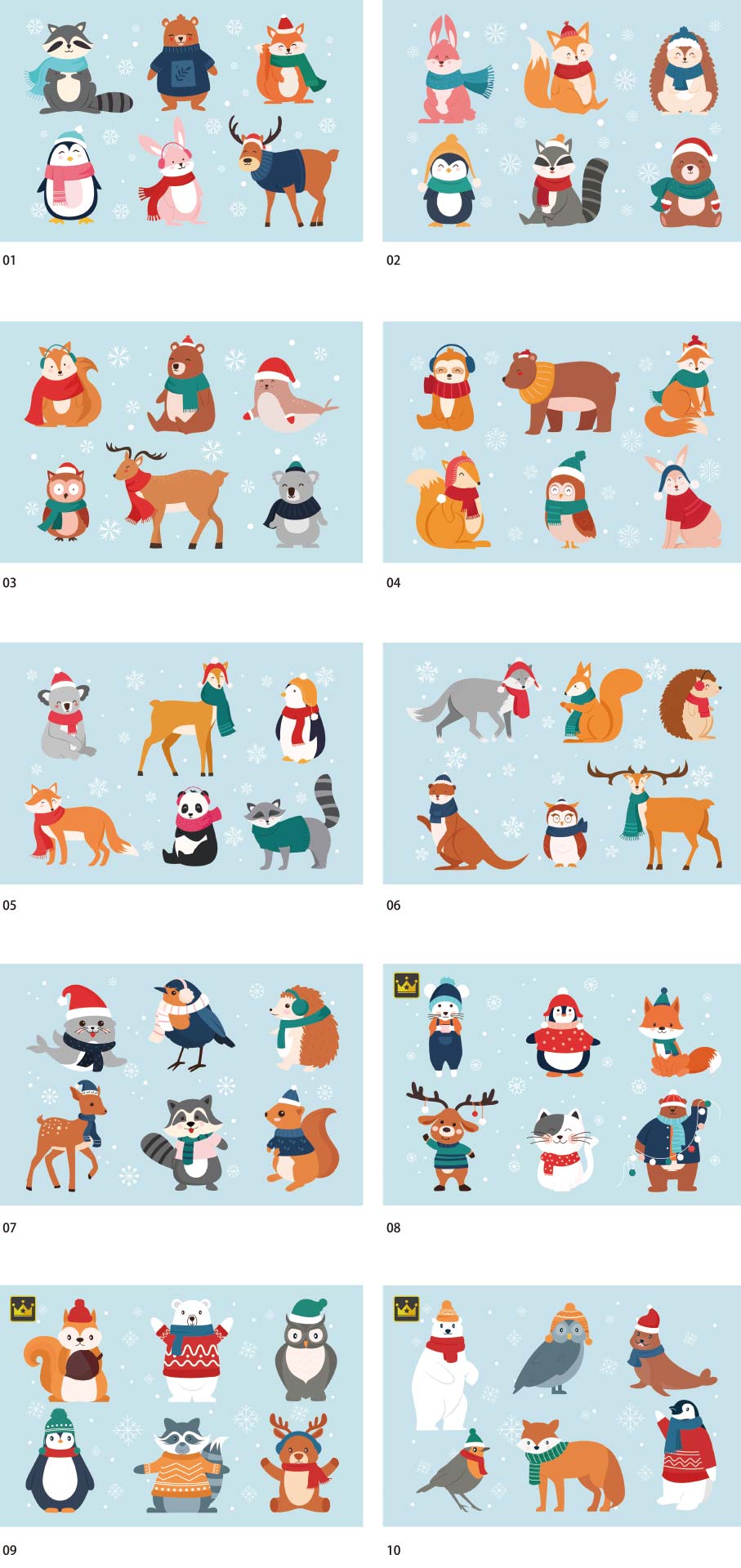 겨울 동물 일러스트 컬렉션