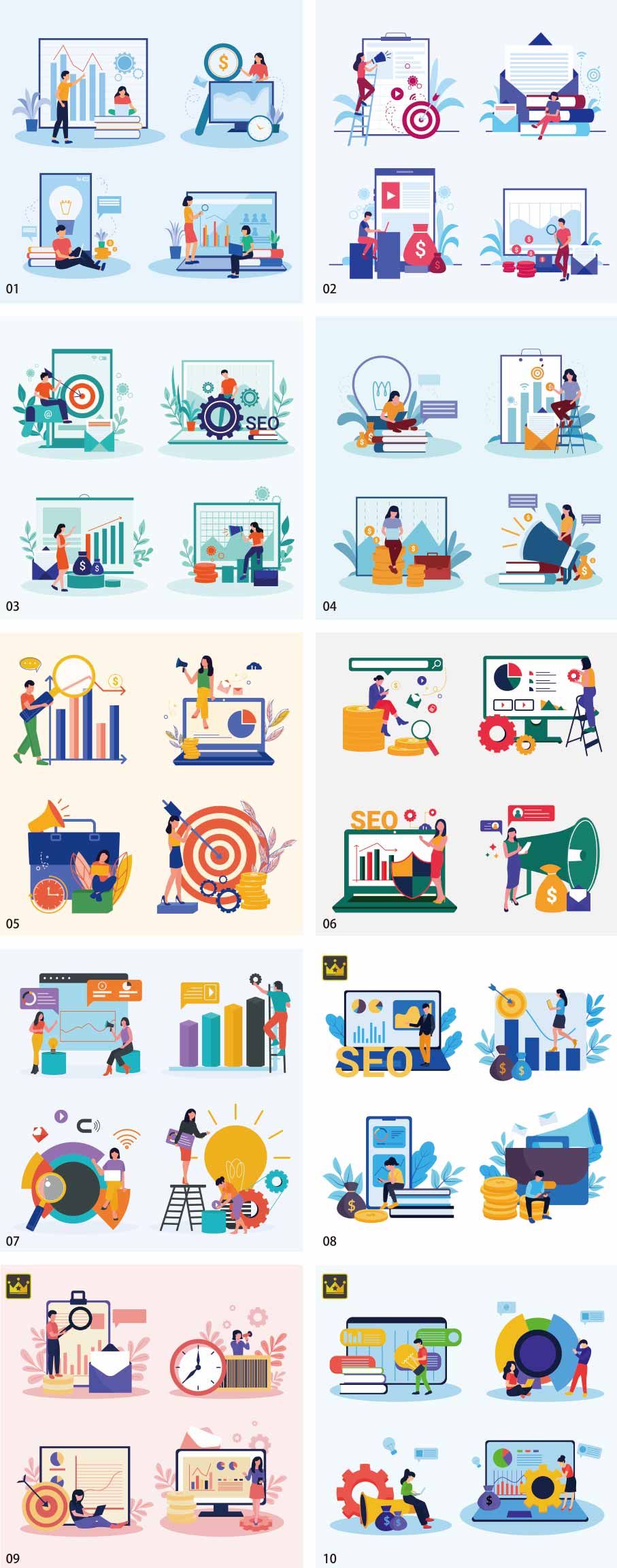 Digital marketing concept illustration collection
