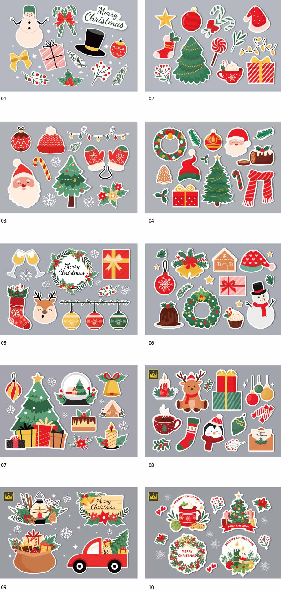 Christmas sticker illustration