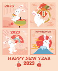 兔年新年賀卡插畫合集
