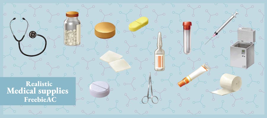 realistic medical supplies illustration