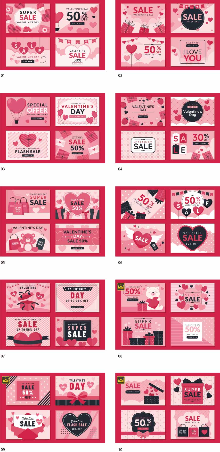Bộ sưu tập minh họa giảm giá Valentine