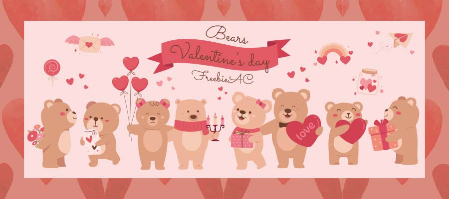 bộ sưu tập gấu minh họa ngày lễ tình nhân