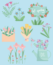 bộ sưu tập minh họa hoa mùa xuân