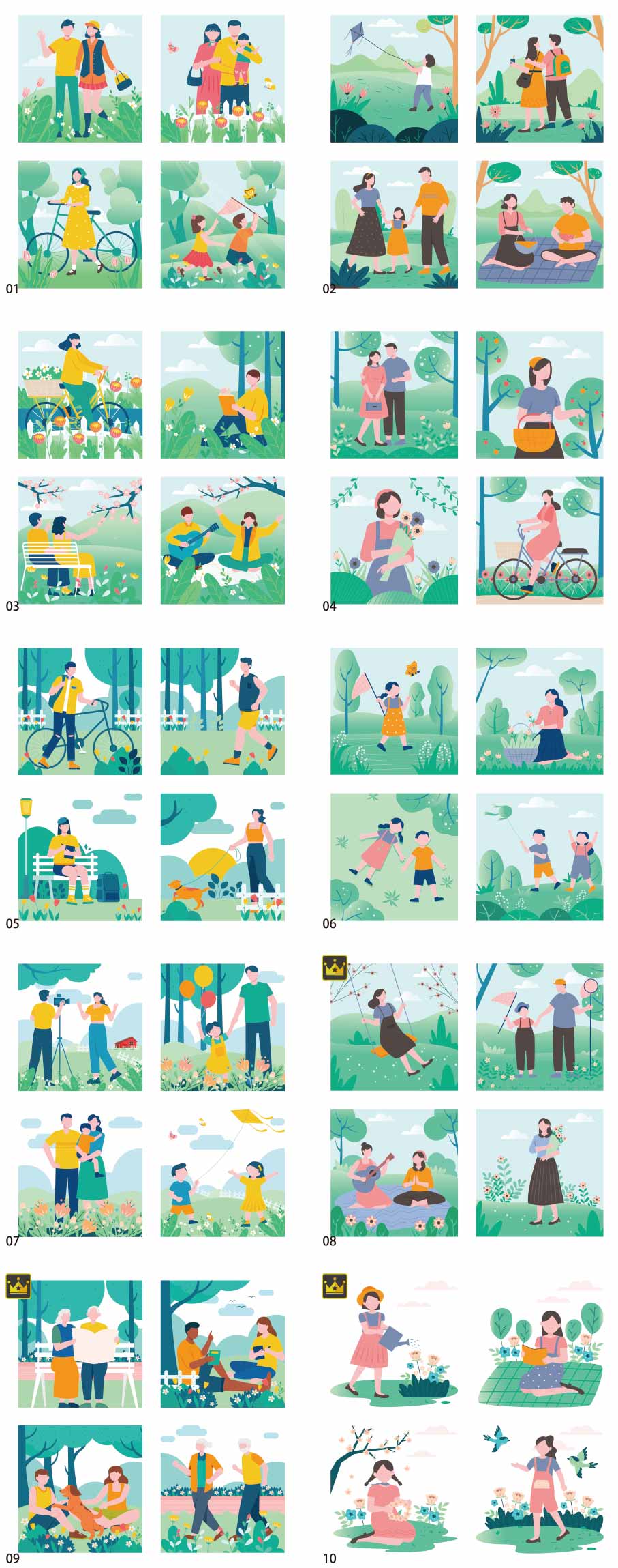 Spring outing illustration collection