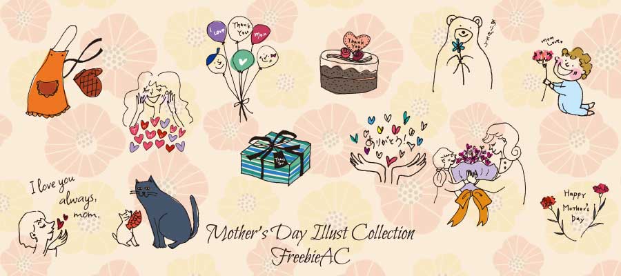 mothers day hand drawn illustration