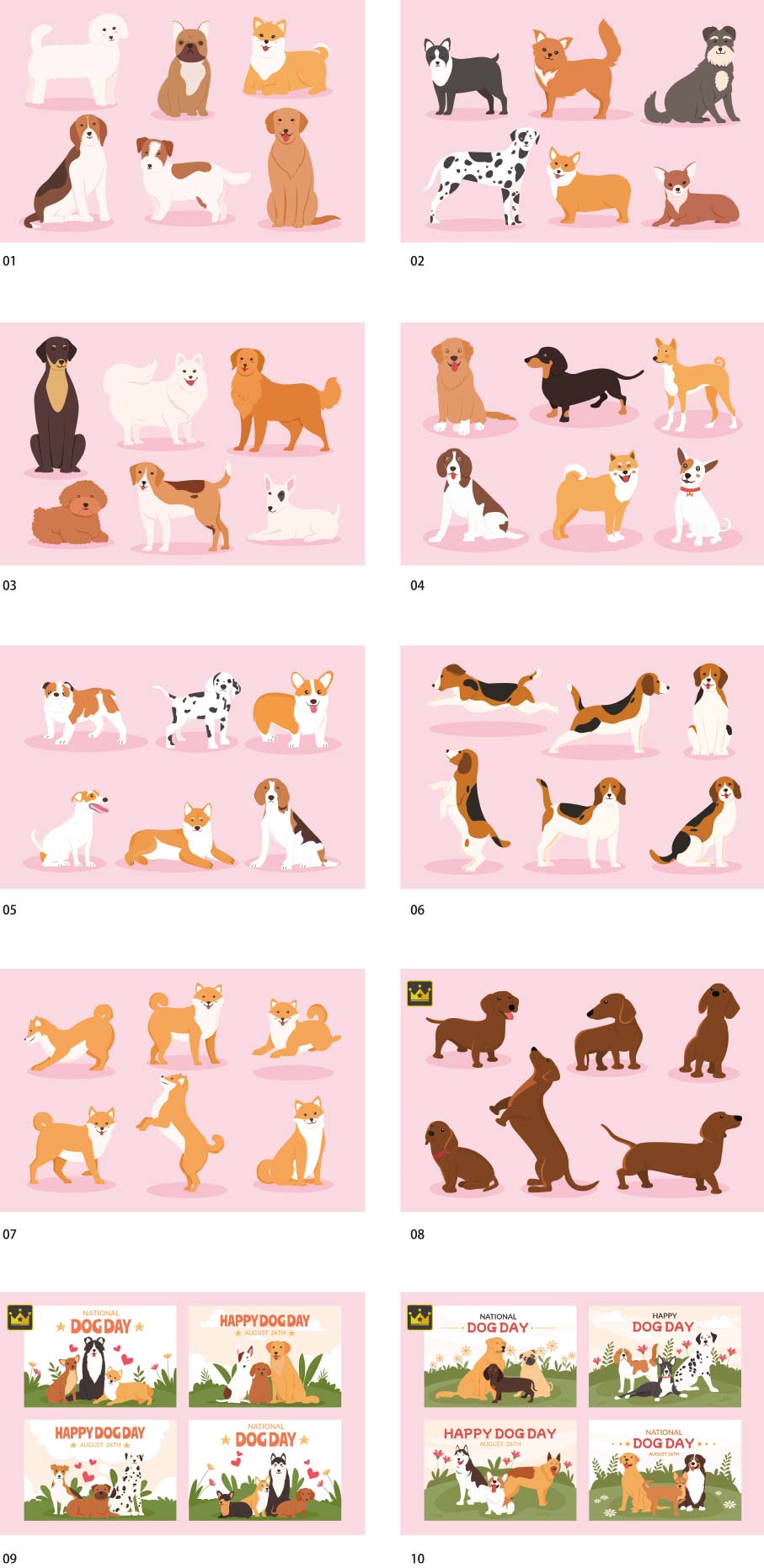 dog illustration collection