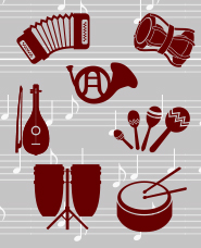 Musical instrument silhouettes of the world