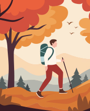 Autumn hiking illustration collection