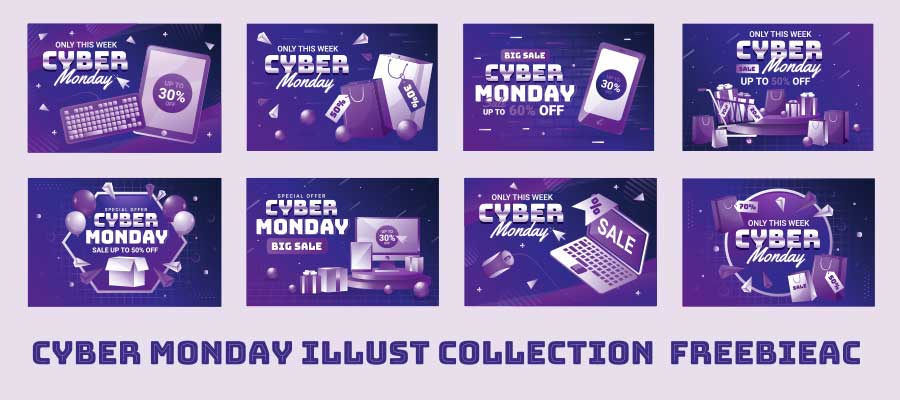 Cyber monday illustration collection
