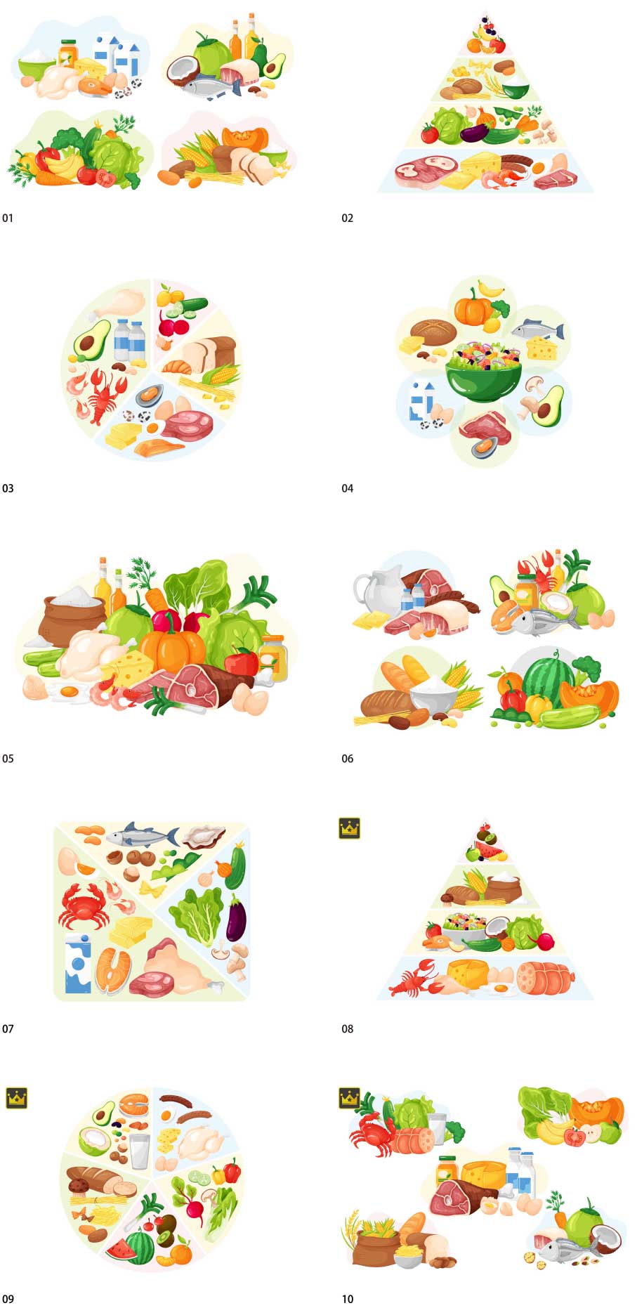 Rice nutrition illustration collection