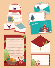 Christmas message card illustration collection