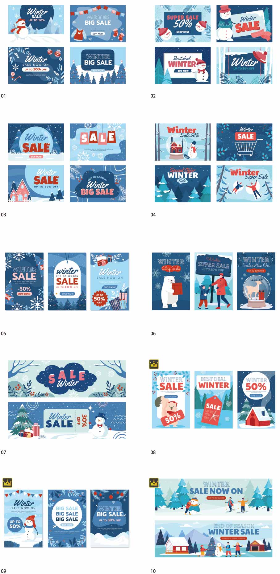 冬季銷售橫幅插圖集