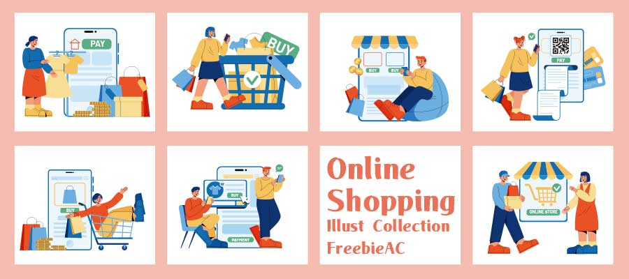 Online shopping illustration collection
