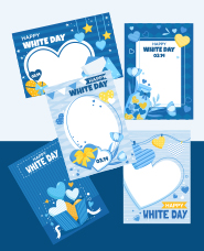 White day message card illustration