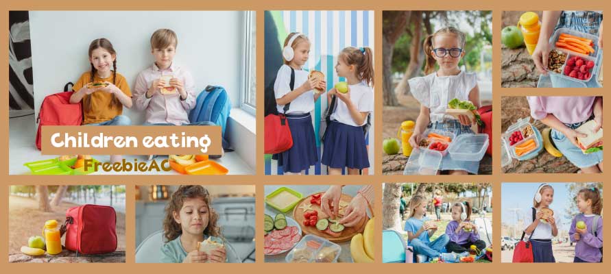 photo of children eating