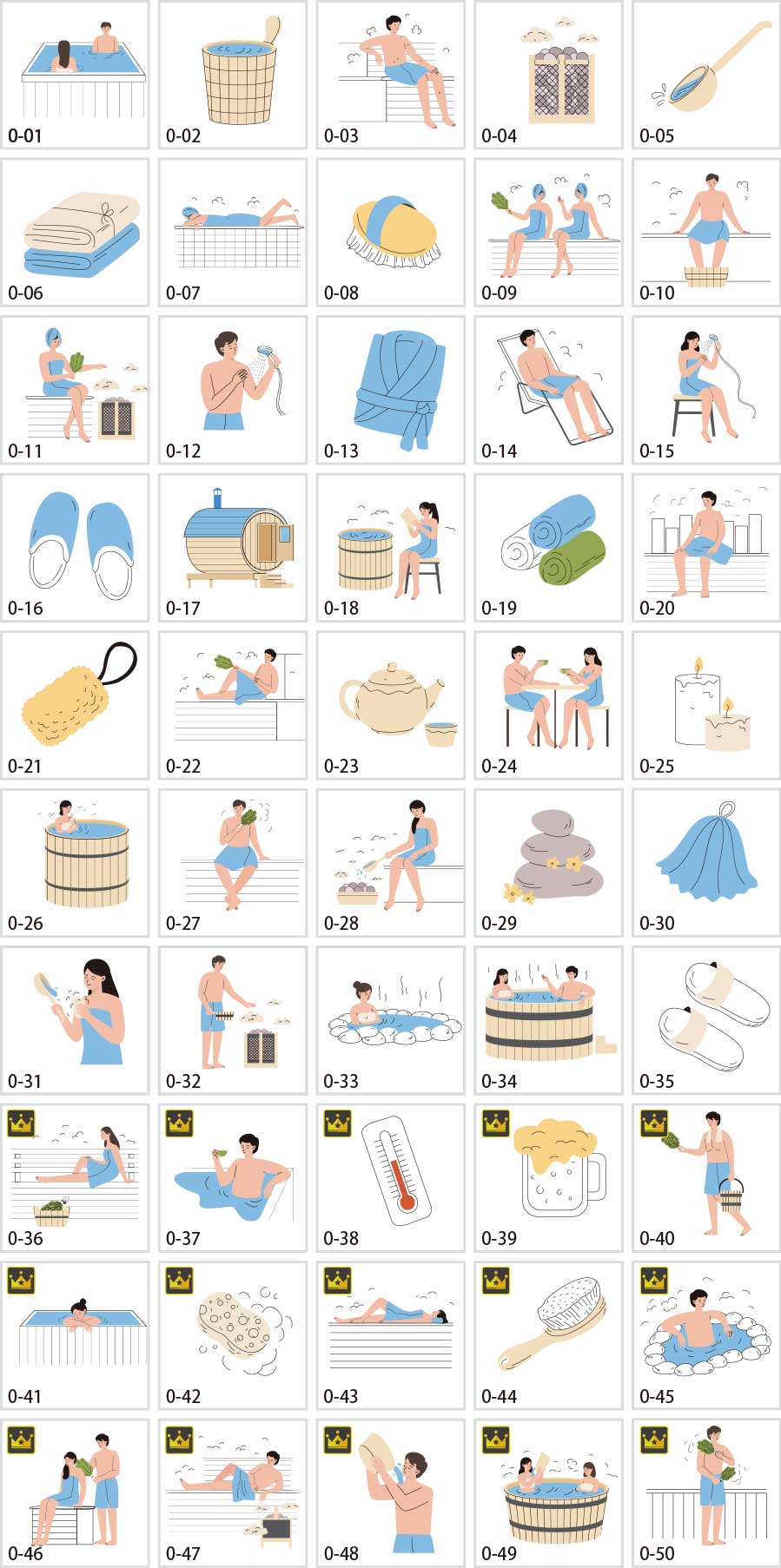 Illustration of people enjoying a sauna