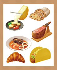 來自世界各地的美食插畫