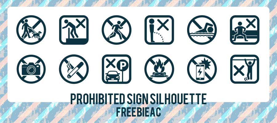 Prohibition sign silhouette