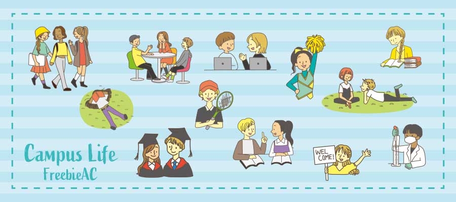 Campus life illustrations