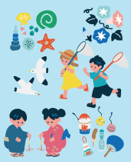 夏のあしらいイラスト