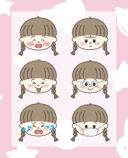 Girl facial expression illustration