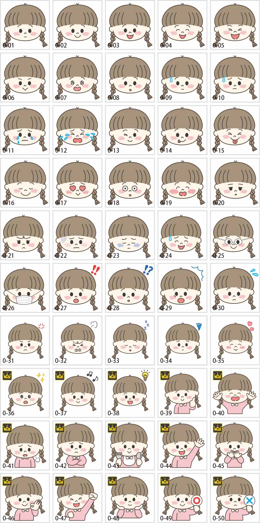 Girl facial expression illustration