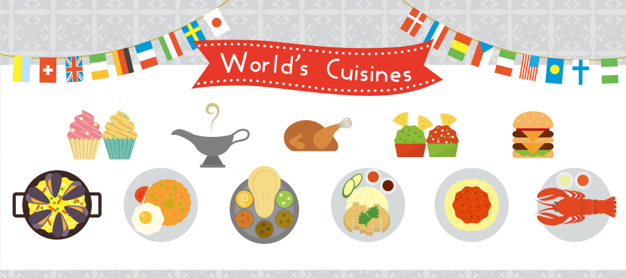 World cuisine icon illustration