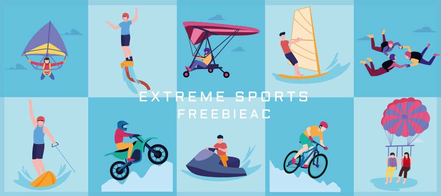 Extreme sports illustration collection